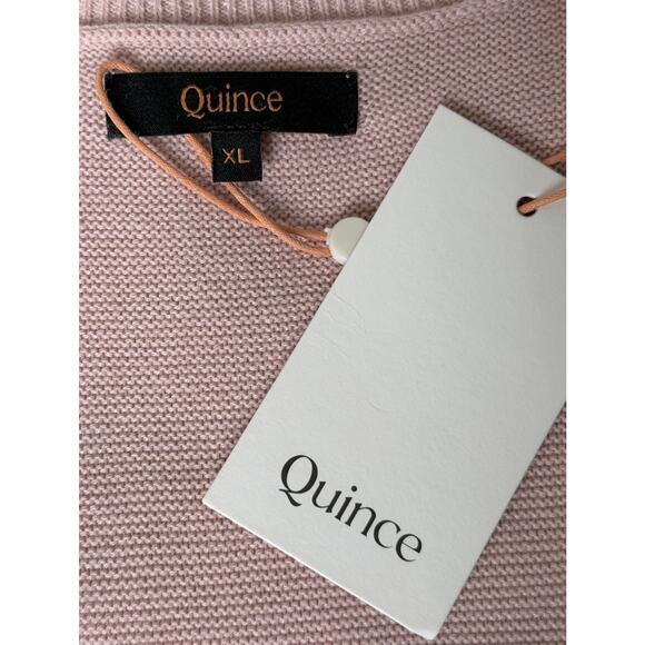 Quince Lightweight Cotton Cashmere Link-Stitch Dolman Sweater Sugar Stone XL NWT - Picture 9 of 13